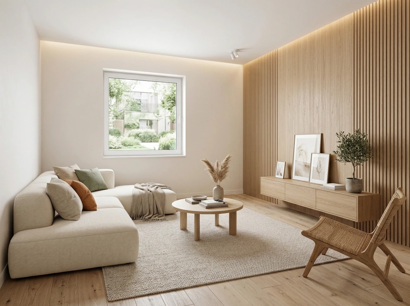 Дизайн гостиной в стиле Сканди — фото интерьера от нейросети RoomGPT