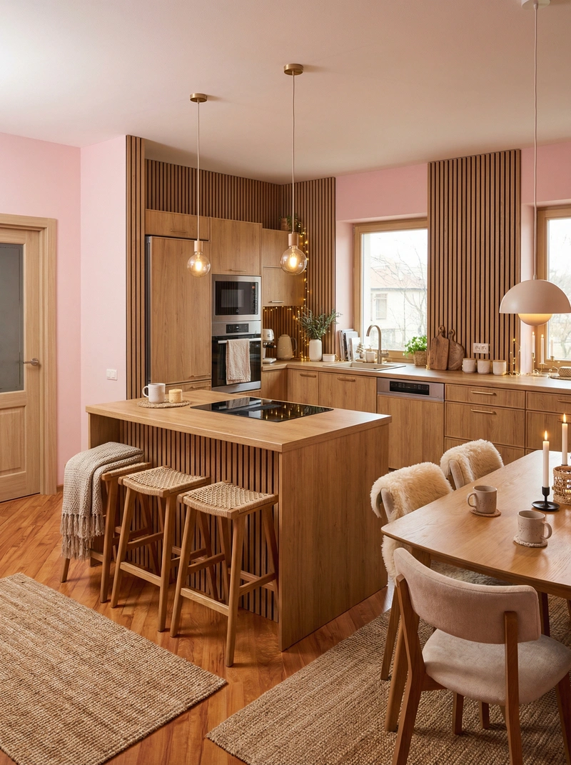 Дизайн интерьера в стиле Хюгге — Кухня от нейросети RoomGPT