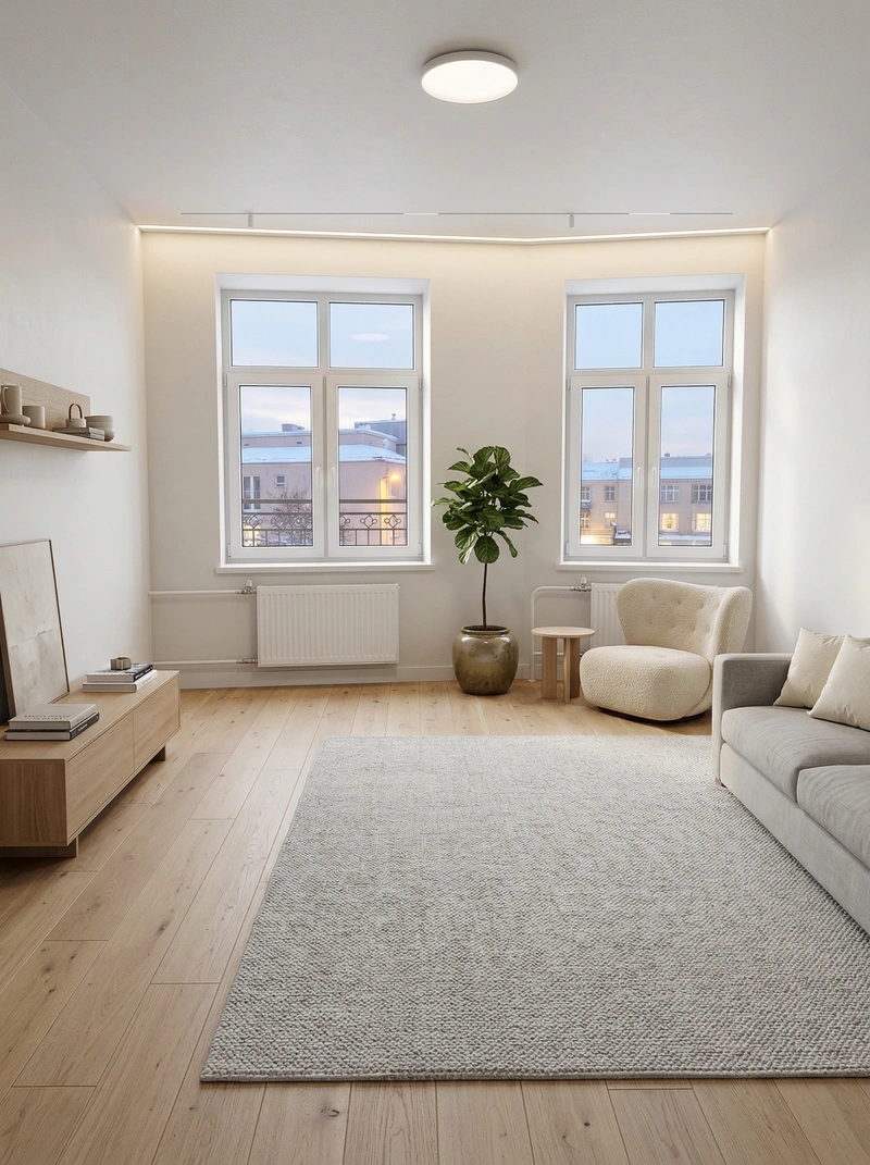 Дизайн интерьера в стиле Сканди — Гостиная от нейросети RoomGPT