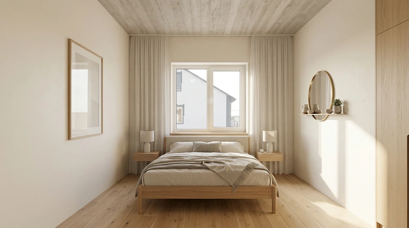 Дизайн интерьера в стиле Сканди — Спальня от нейросети RoomGPT