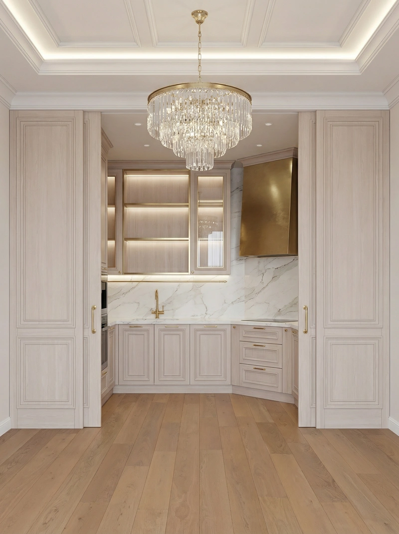 Дизайн интерьера в стиле Неоклассика — Кухня от нейросети RoomGPT