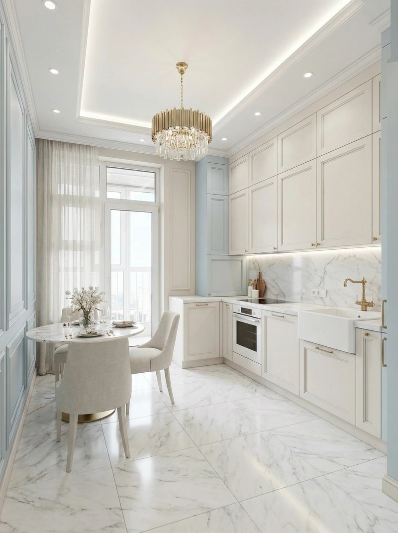 Дизайн интерьера в стиле Классика — Кухня от нейросети RoomGPT