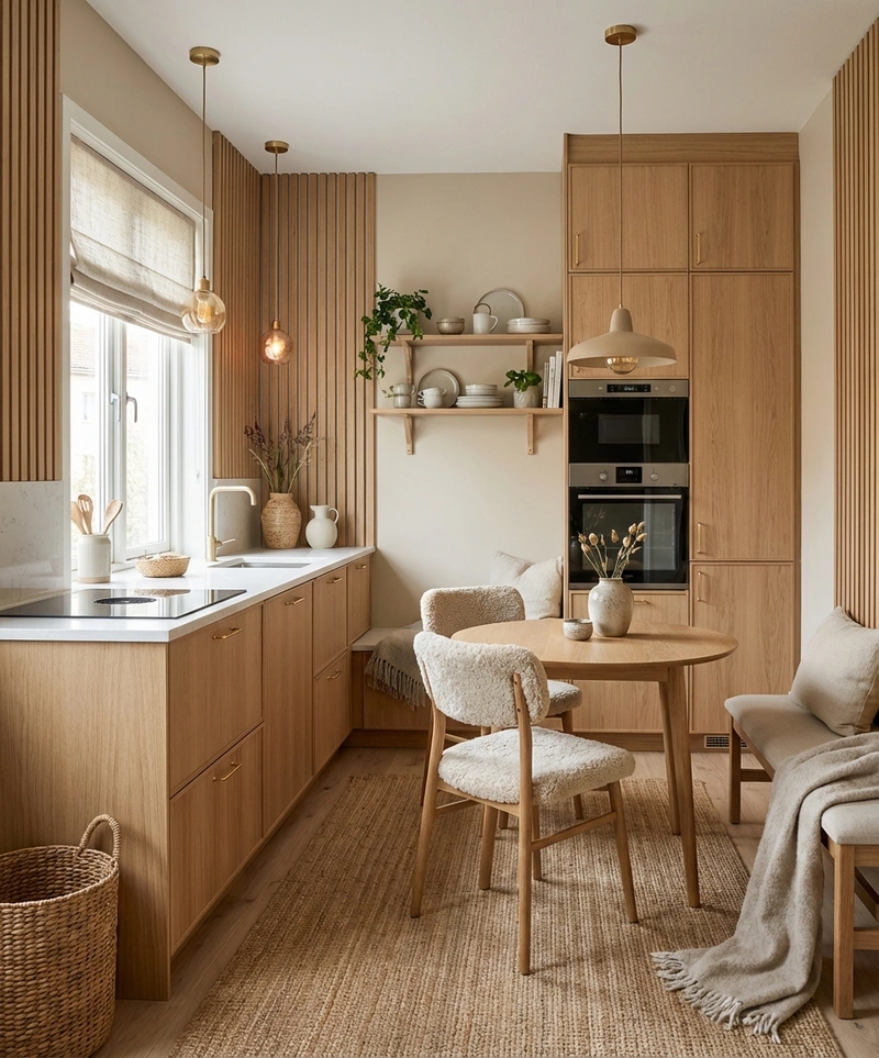 Дизайн интерьера в стиле Хюгге — Кухня от нейросети RoomGPT