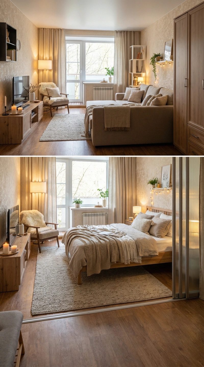 Дизайн интерьера в стиле Хюгге — Спальня от нейросети RoomGPT