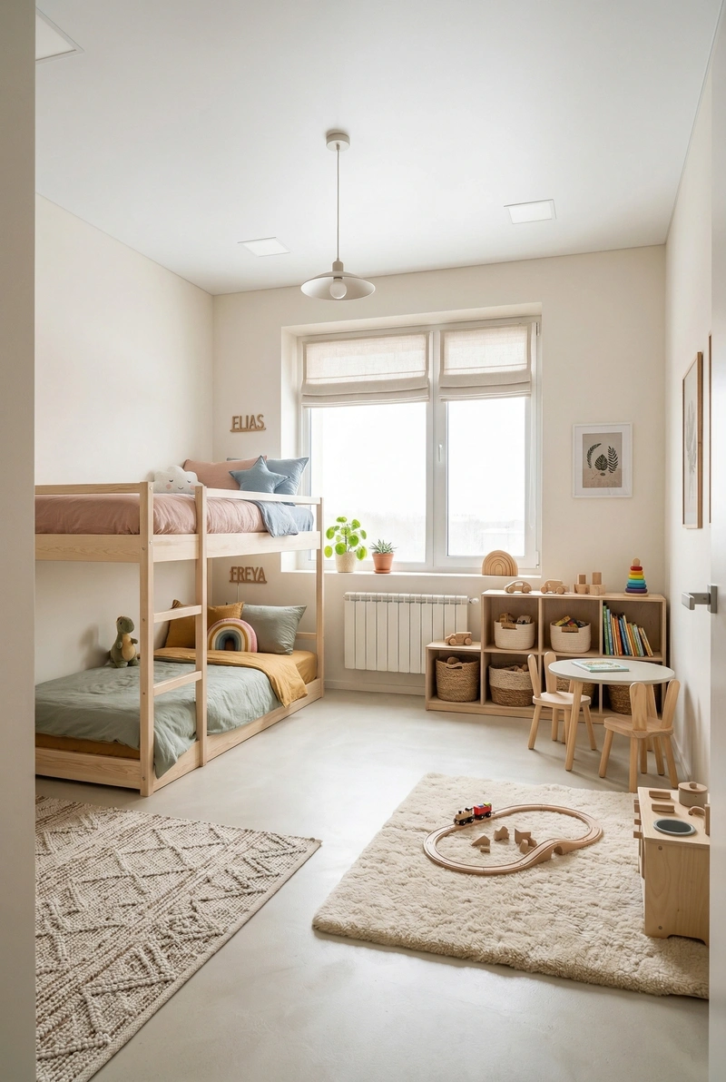 Дизайн детской в стиле Сканди — фото интерьера от нейросети RoomGPT