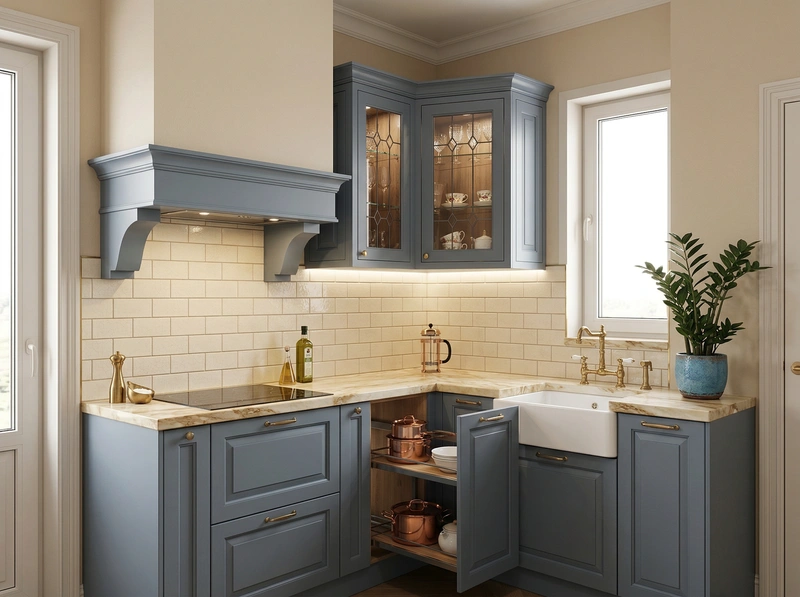 Дизайн интерьера в стиле Классика — Кухня от нейросети RoomGPT