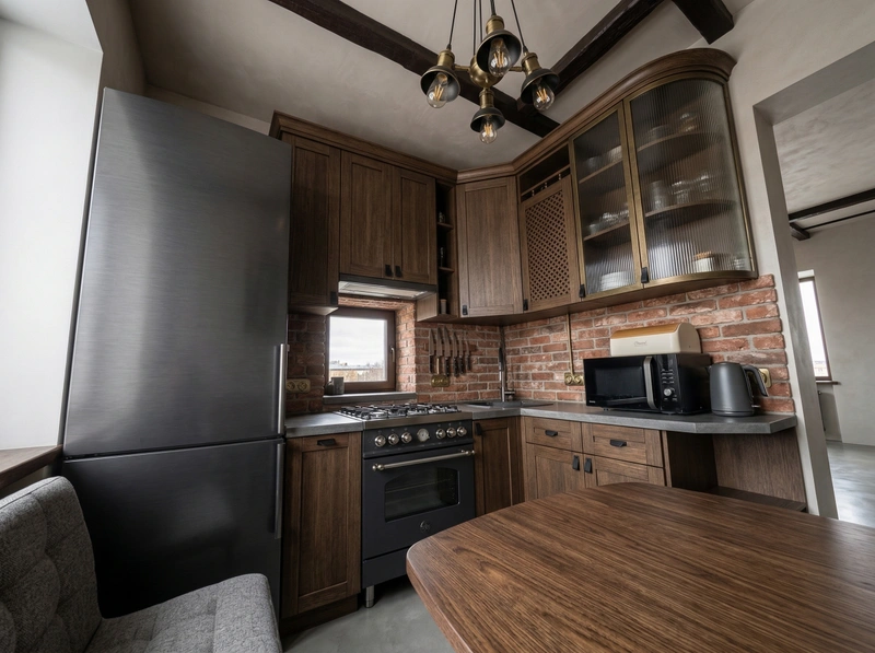 Дизайн кухни в стиле Лофт — фото интерьера от нейросети RoomGPT