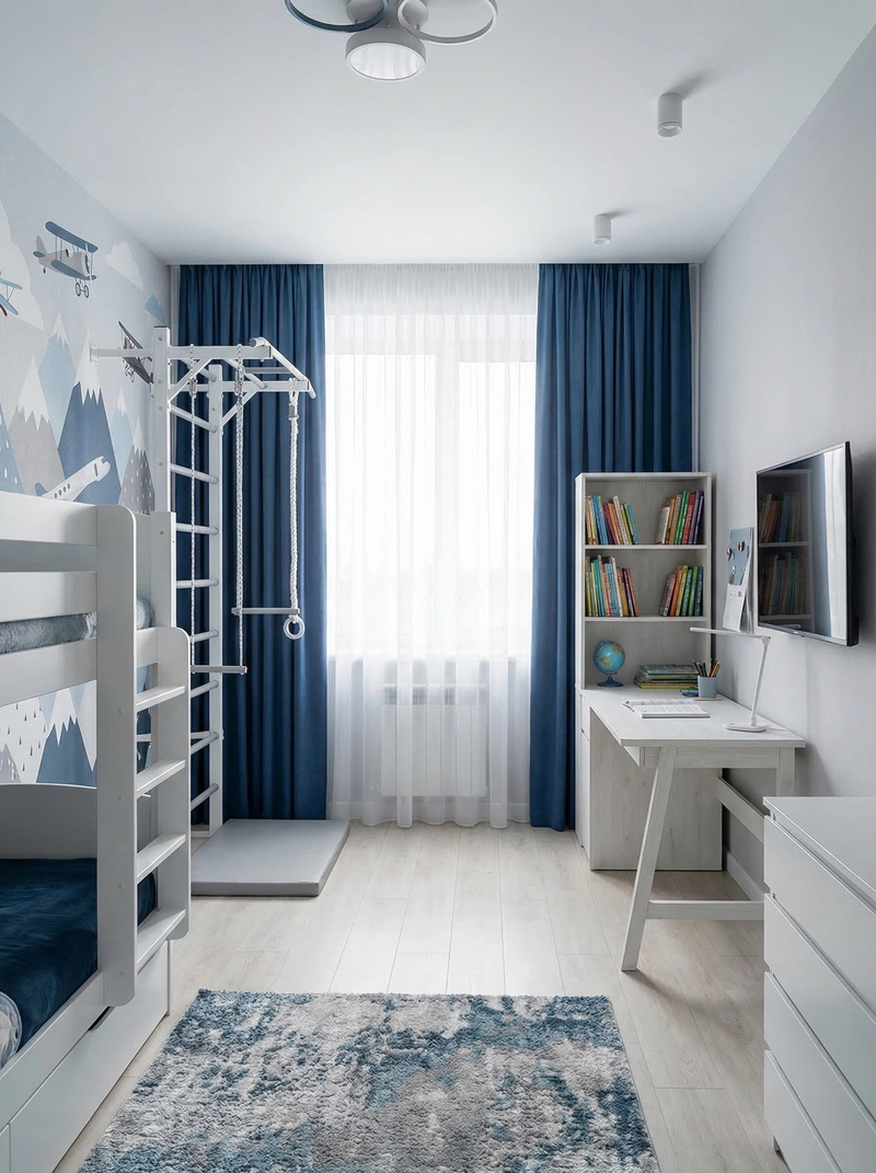 Дизайн детской в стиле Минимализм — фото интерьера от нейросети RoomGPT