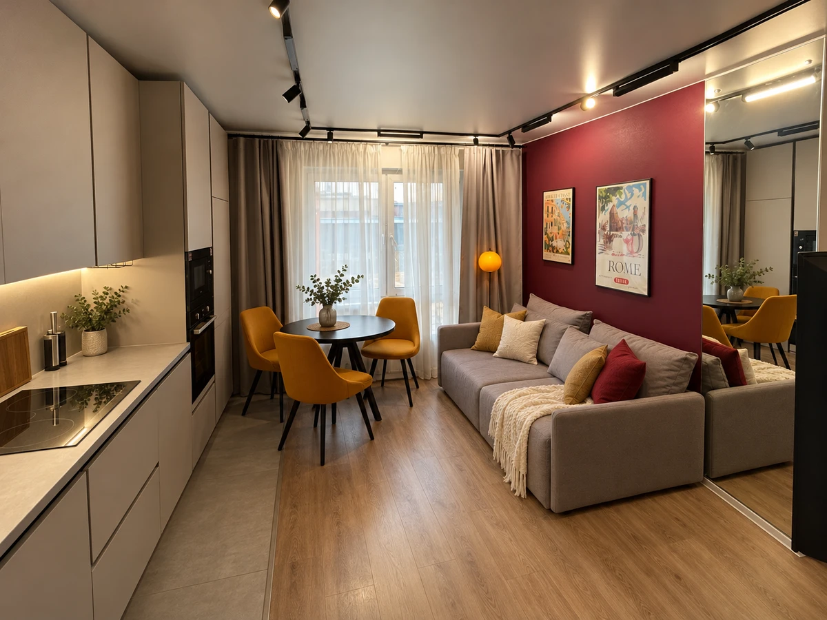 Дизайн кухни в стиле Лофт — фото интерьера от нейросети RoomGPT