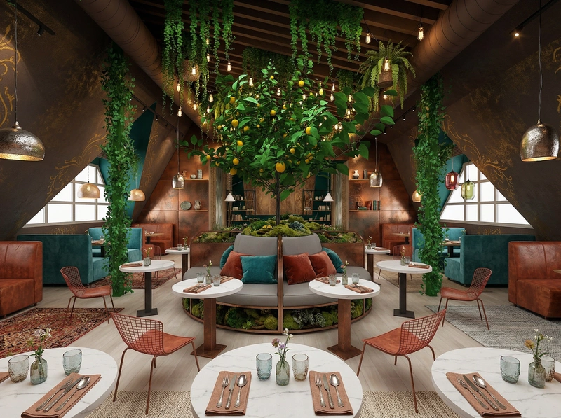 Дизайн интерьера в стиле Эклектика — Гостиная от нейросети RoomGPT