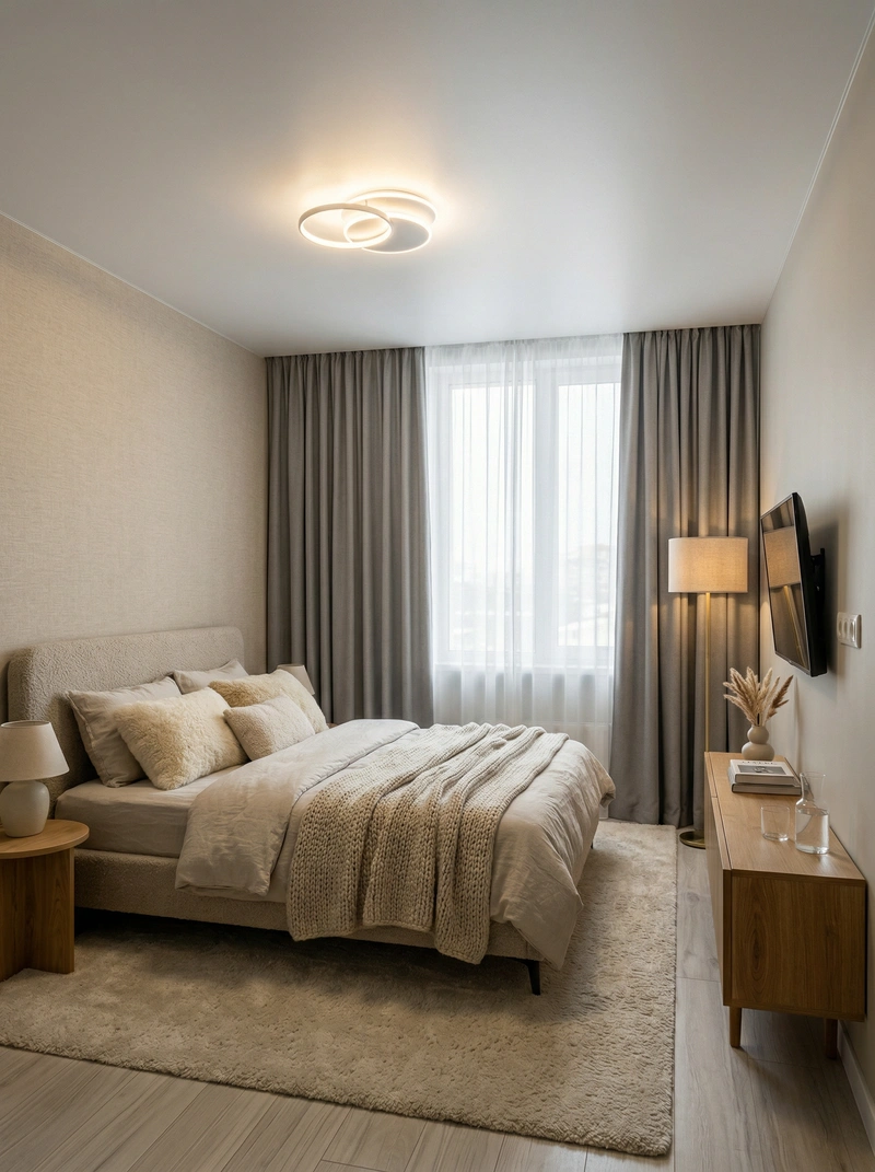 Дизайн интерьера в стиле Хюгге — Спальня от нейросети RoomGPT