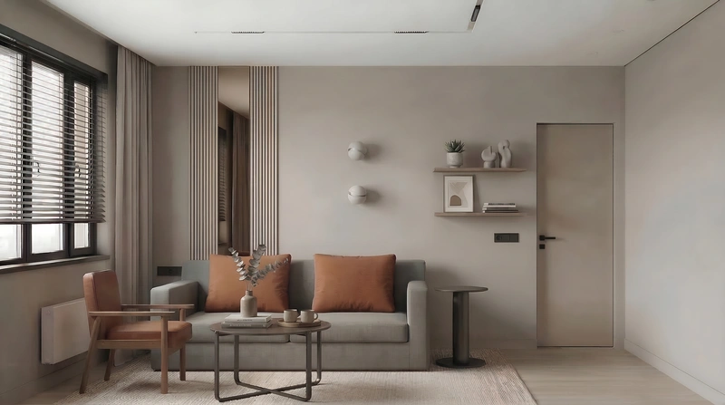 Дизайн интерьера в стиле Минимализм — Гостиная от нейросети RoomGPT