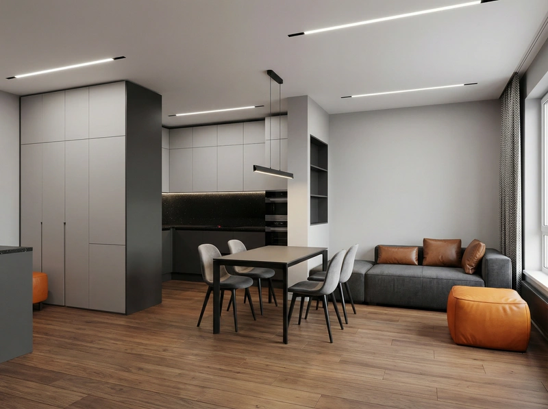 Дизайн интерьера в стиле Блэктэк — Гостиная от нейросети RoomGPT