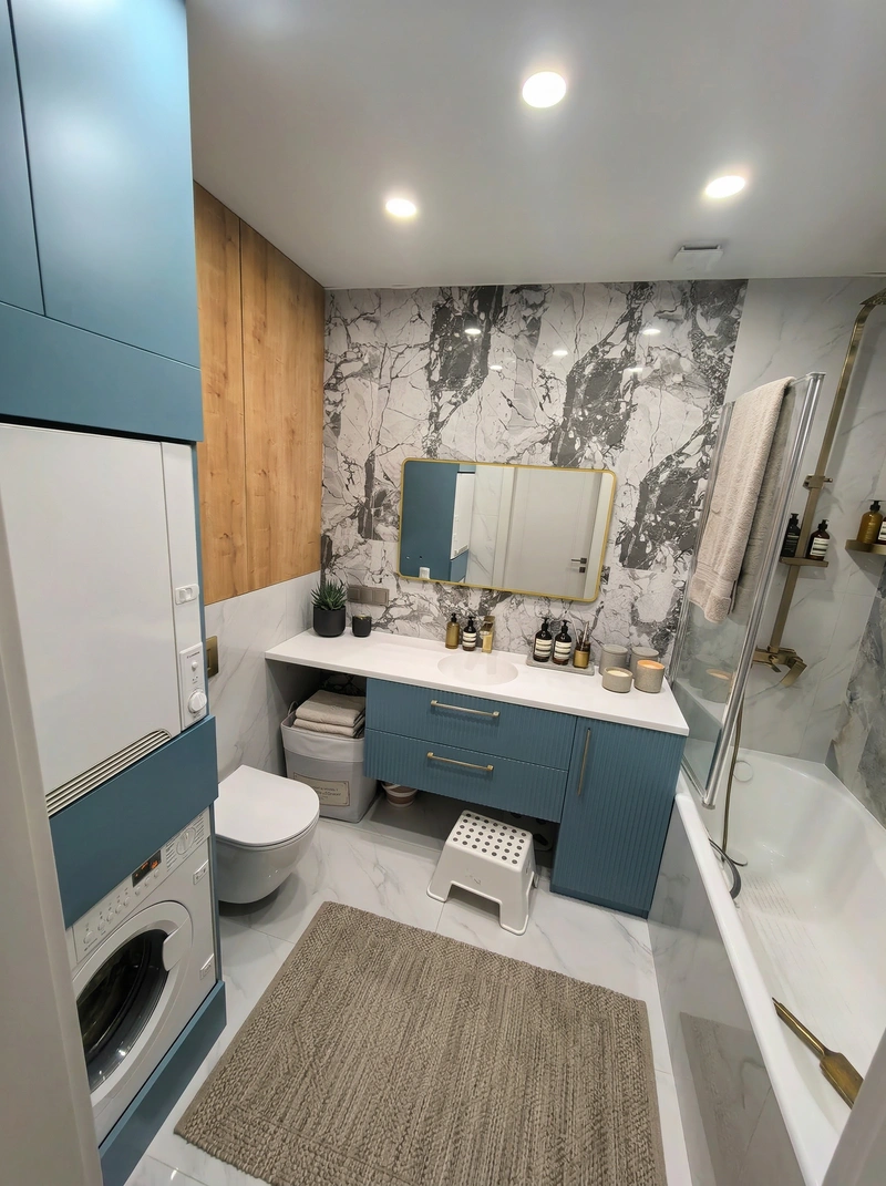 Дизайн интерьера в стиле Контемпорари — Ванная от нейросети RoomGPT