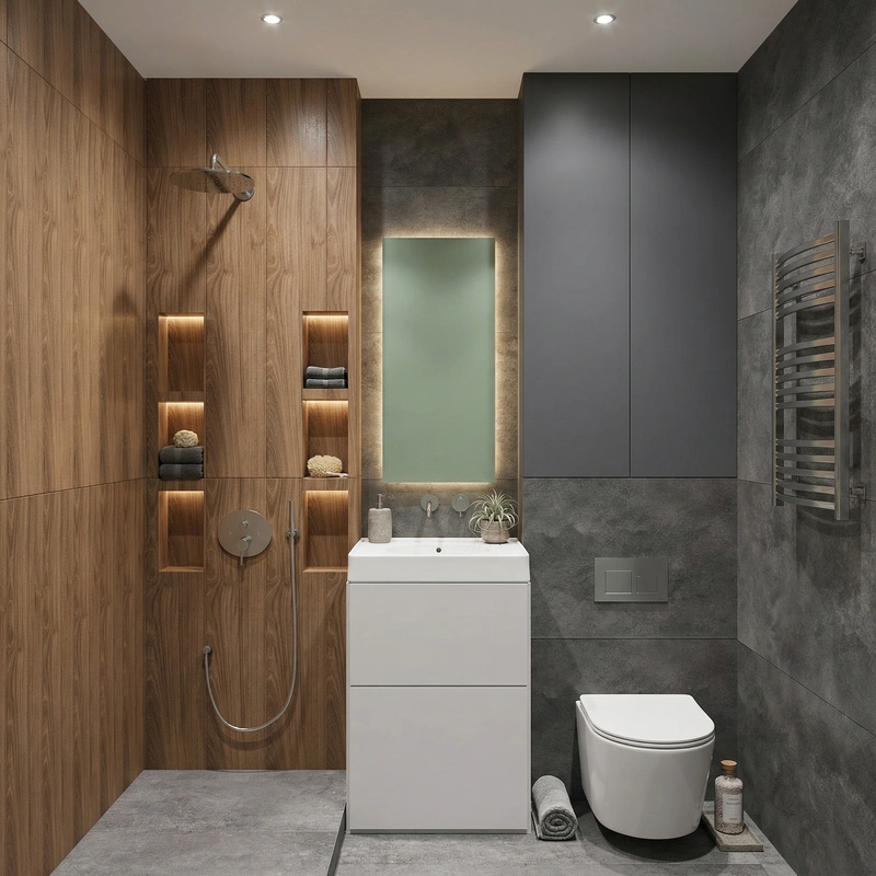 Дизайн ванной в стиле Без стиля — фото интерьера от нейросети RoomGPT