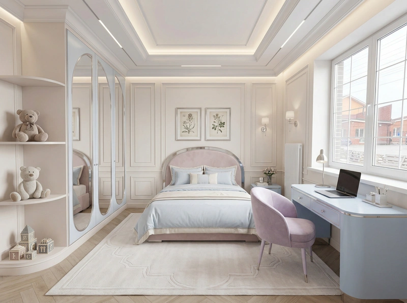 Дизайн детской в стиле Неоклассика — фото интерьера от нейросети RoomGPT