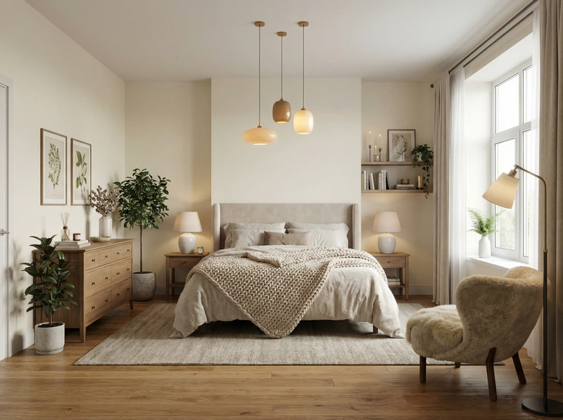 Дизайн интерьера в стиле Хюгге — Спальня от нейросети RoomGPT