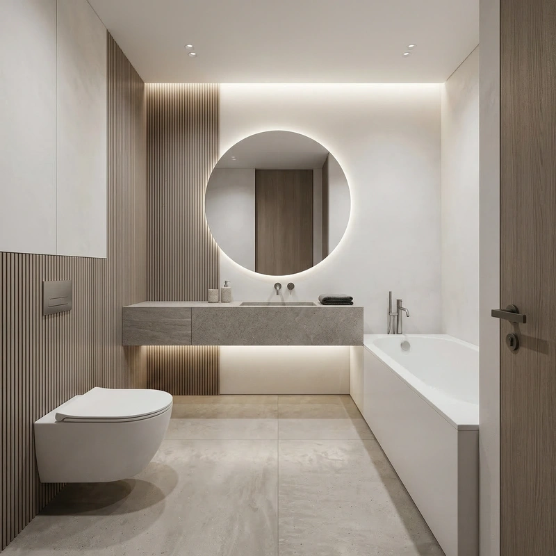 Дизайн интерьера в стиле Минимализм — Ванная от нейросети RoomGPT