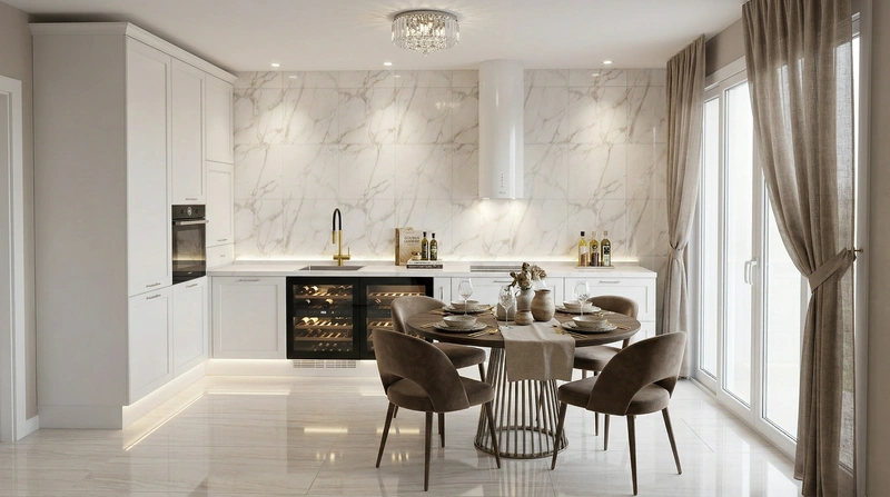 Дизайн интерьера в стиле Контемпорари — Кухня от нейросети RoomGPT