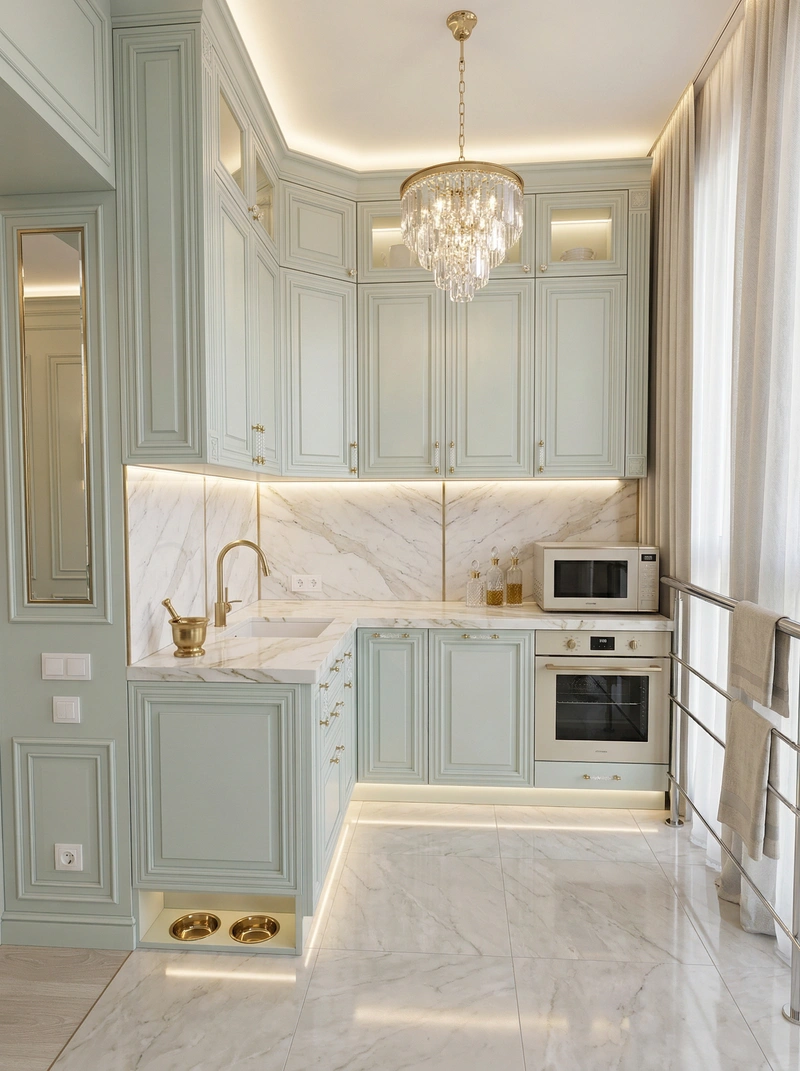 Дизайн интерьера в стиле Неоклассика — Кухня от нейросети RoomGPT