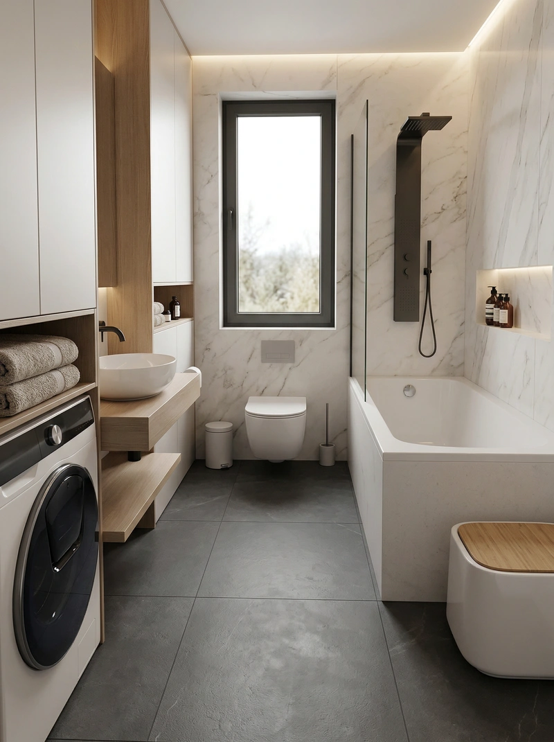 Дизайн интерьера в стиле Минимализм — Ванная от нейросети RoomGPT