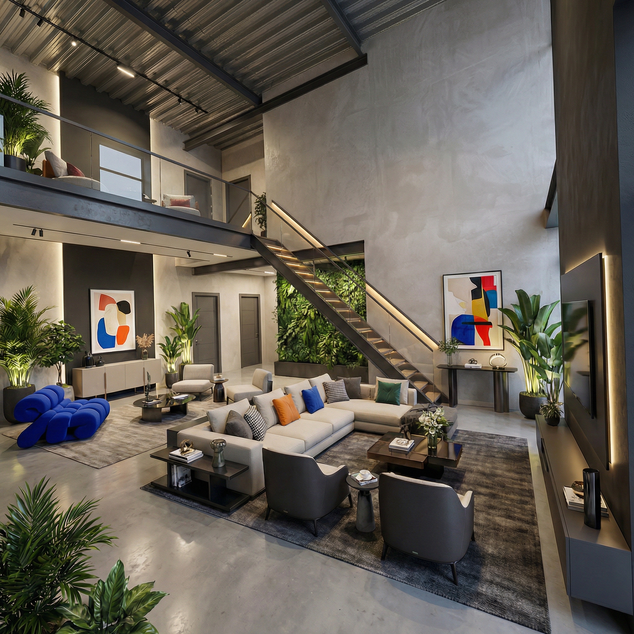 Дизайн гостиной в стиле Контемпорари — фото интерьера от нейросети RoomGPT