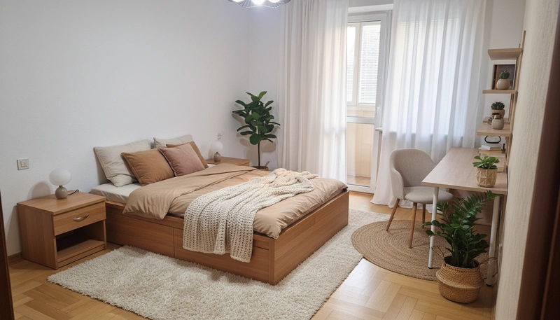 Дизайн интерьера в стиле Хюгге — Спальня от нейросети RoomGPT