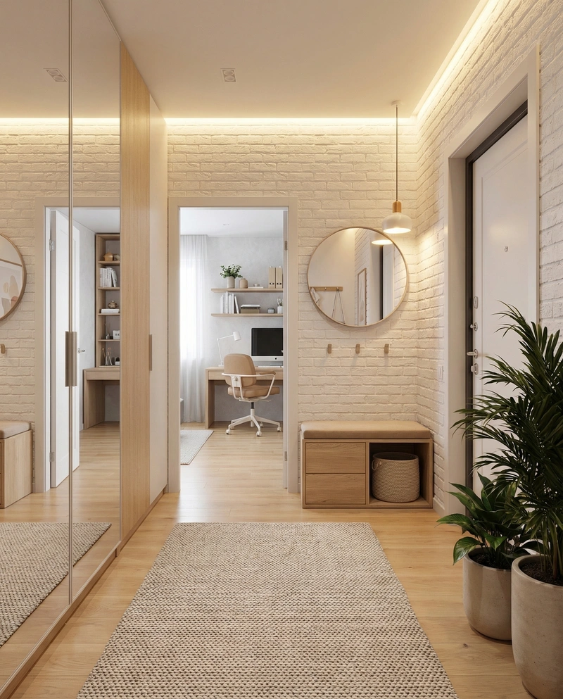 Дизайн интерьера в стиле Сканди — Прихожая от нейросети RoomGPT