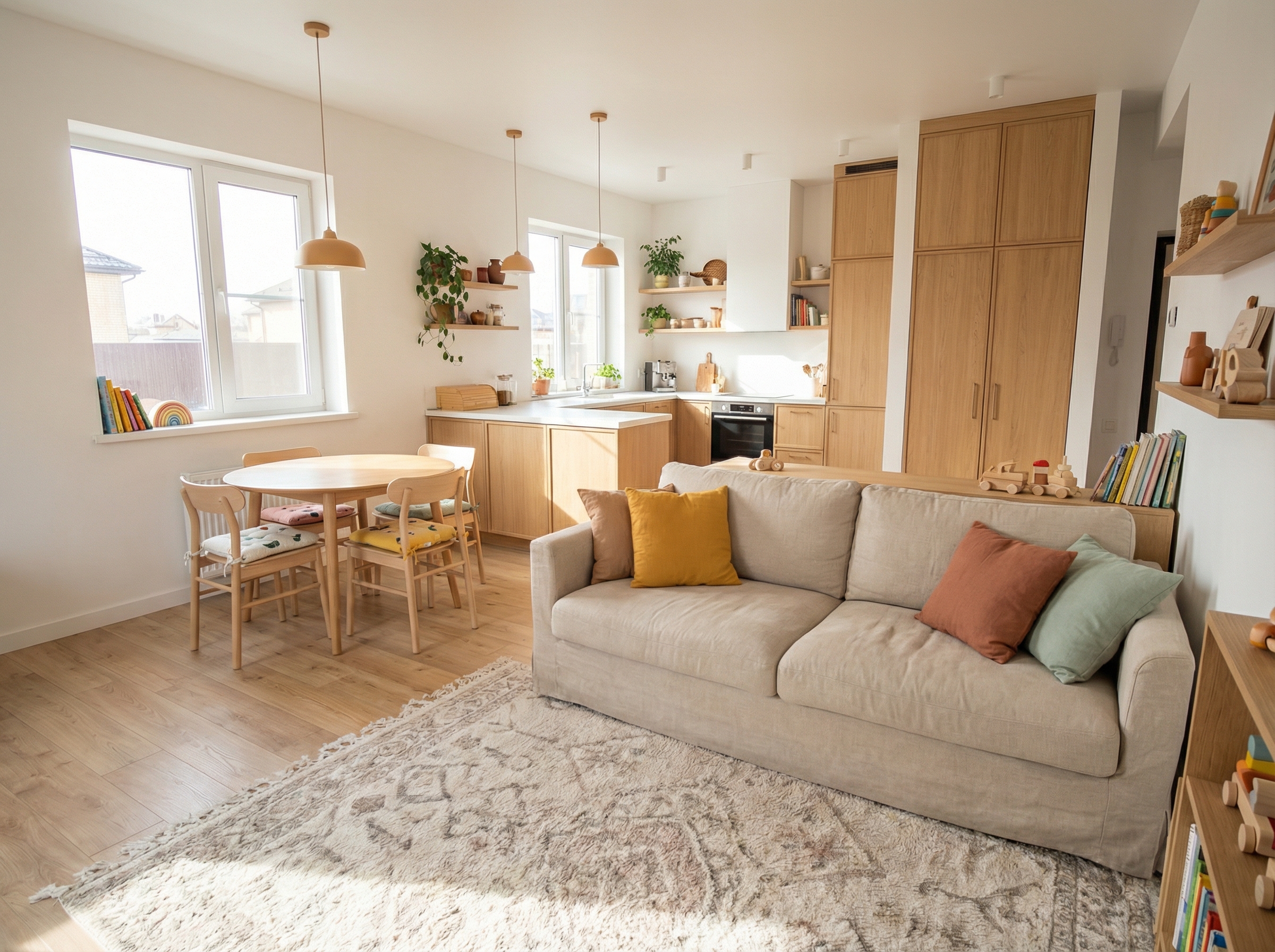 Дизайн кухни в стиле Контемпорари — фото интерьера от нейросети RoomGPT