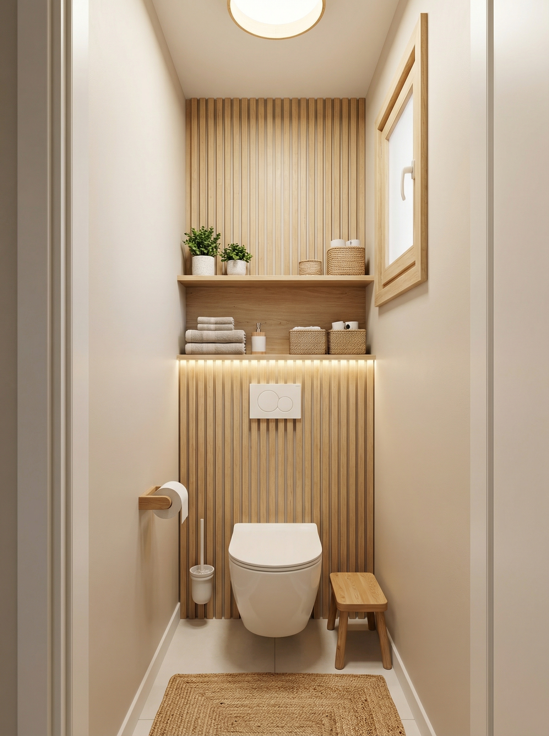 Дизайн ванной в стиле Хюгге — фото интерьера от нейросети RoomGPT