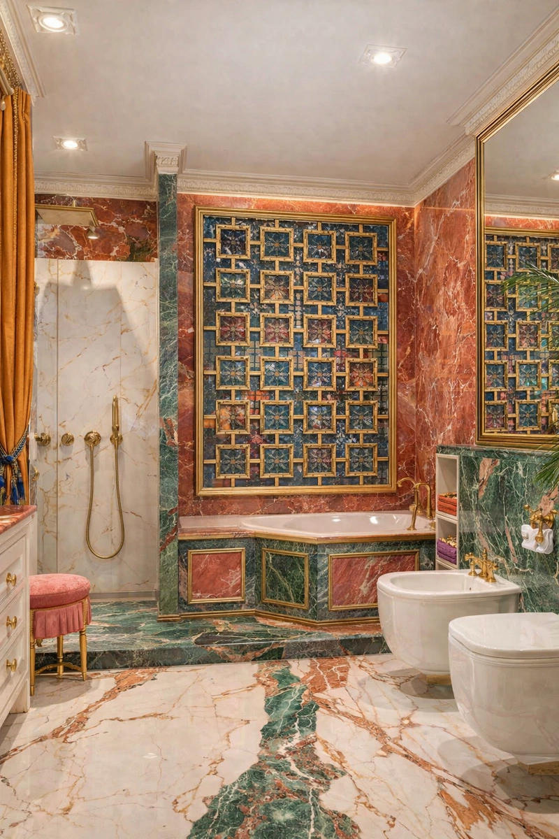 Дизайн интерьера в стиле Классика — Ванная от нейросети RoomGPT