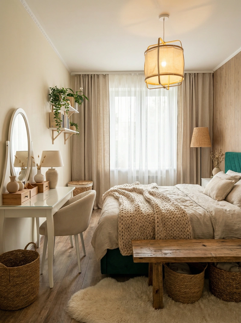 Дизайн интерьера в стиле Хюгге — Спальня от нейросети RoomGPT