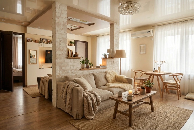 Дизайн интерьера в стиле Хюгге — Гостиная от нейросети RoomGPT