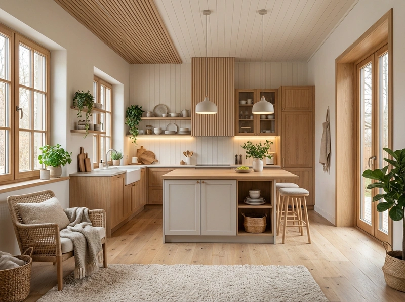 Дизайн интерьера в стиле Хюгге — Кухня от нейросети RoomGPT