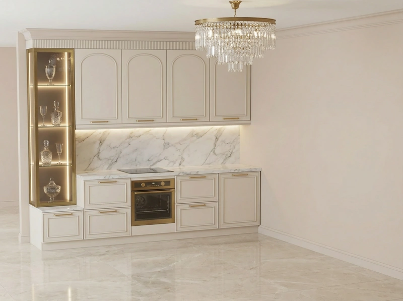 Дизайн интерьера в стиле Неоклассика — Кухня от нейросети RoomGPT