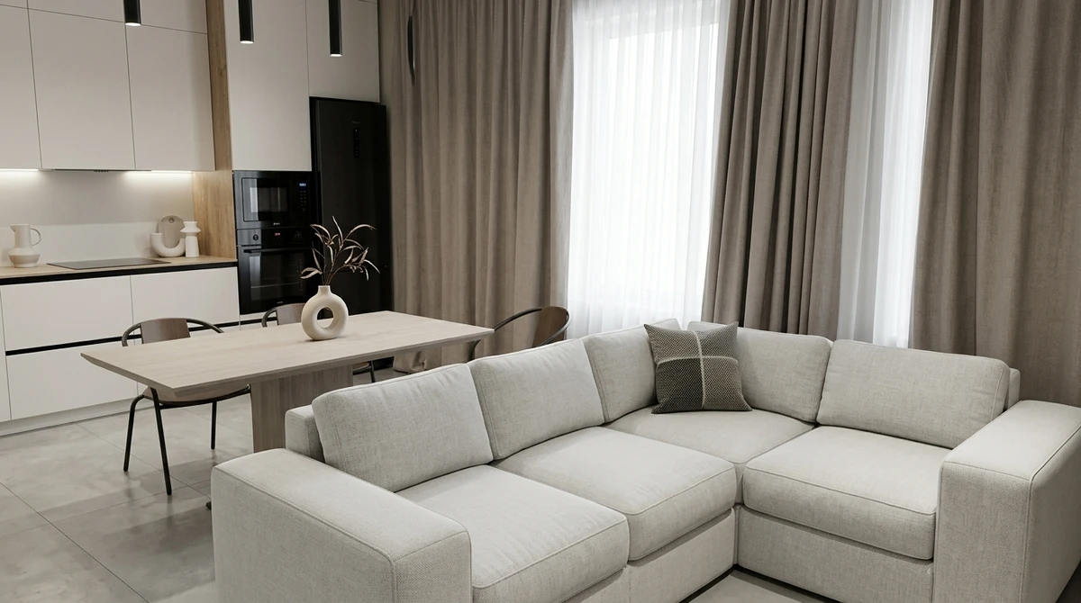 Дизайн интерьера в стиле Минимализм — Гостиная от нейросети RoomGPT