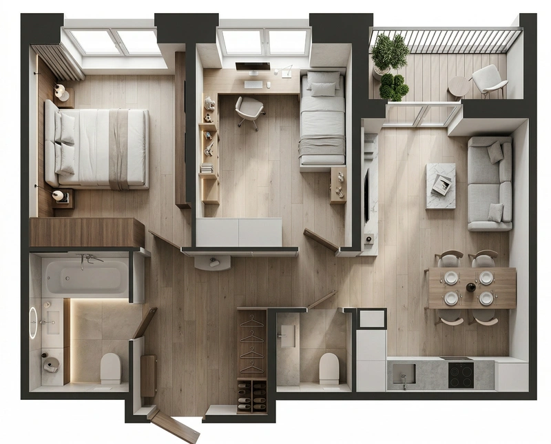 Дизайн детской в стиле Минимализм — фото интерьера от нейросети RoomGPT