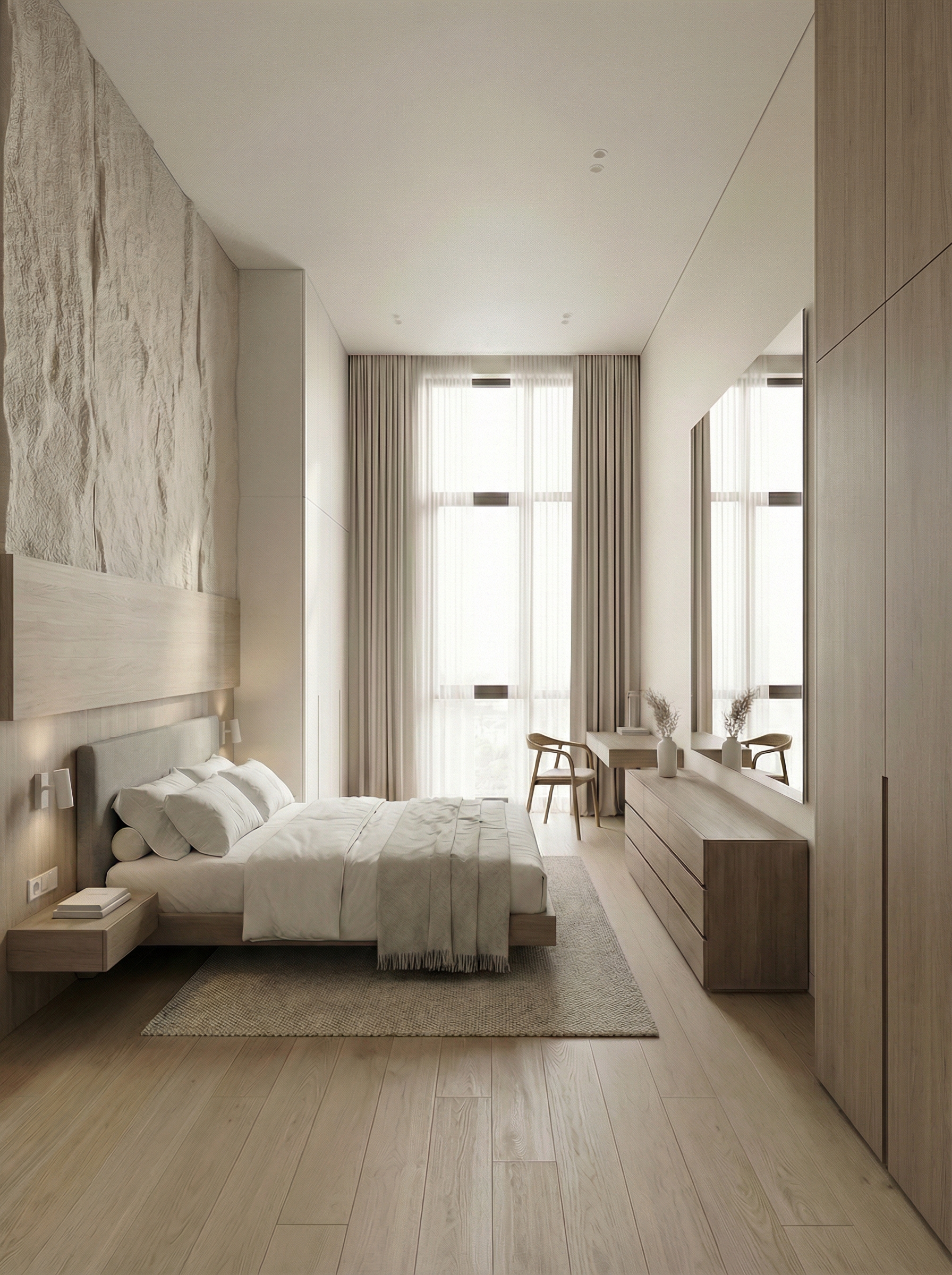 Дизайн спальни в стиле Минимализм — фото интерьера от нейросети RoomGPT