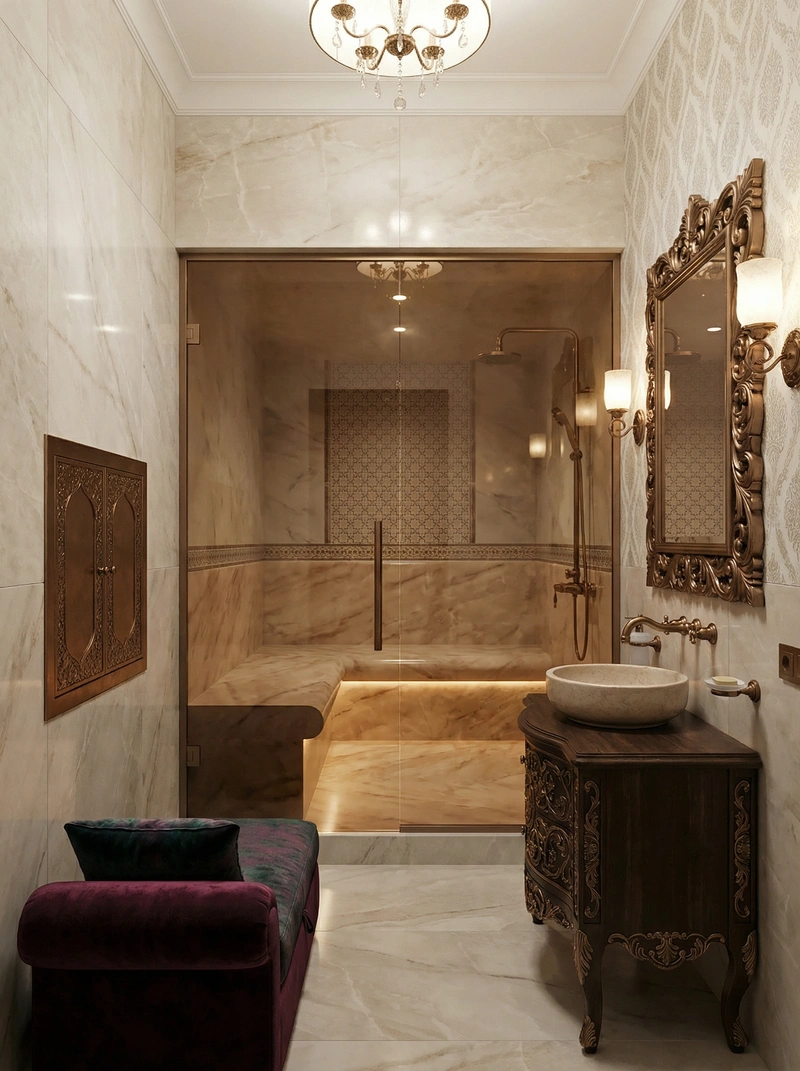 Дизайн интерьера в стиле Классика — Ванная от нейросети RoomGPT