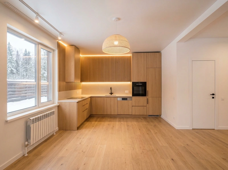 Дизайн интерьера в стиле Хюгге — Кухня от нейросети RoomGPT