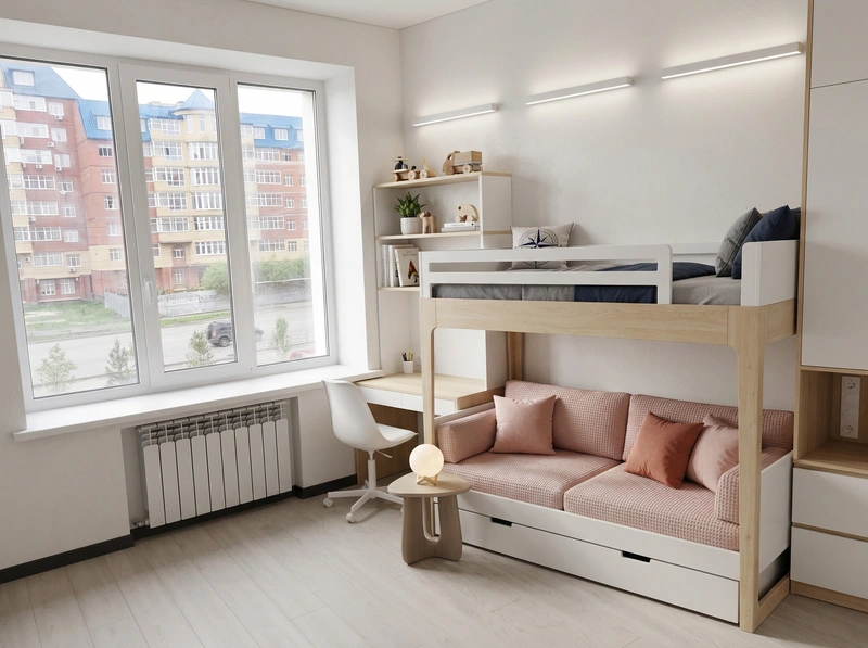 Дизайн детской в стиле Минимализм — фото интерьера от нейросети RoomGPT