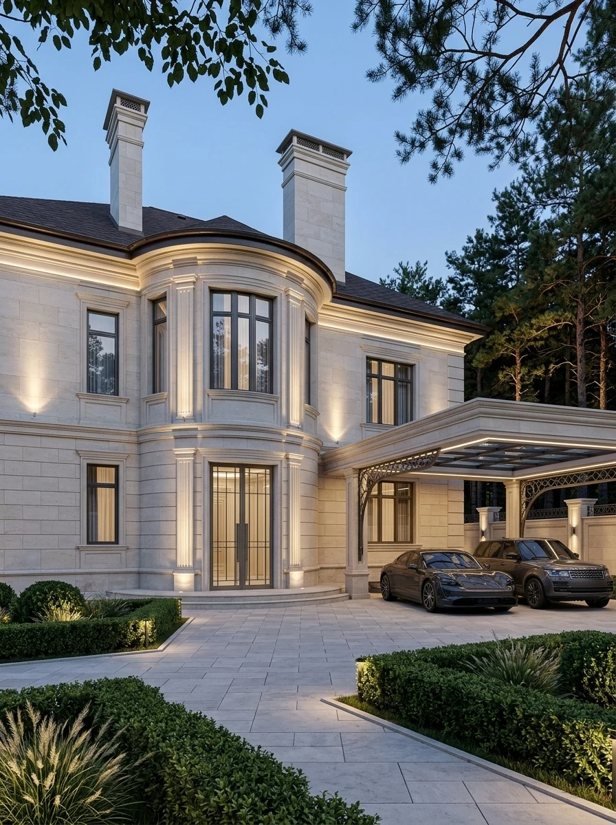 Дизайн фасада в стиле Неоклассика — Фасад от нейросети RoomGPT