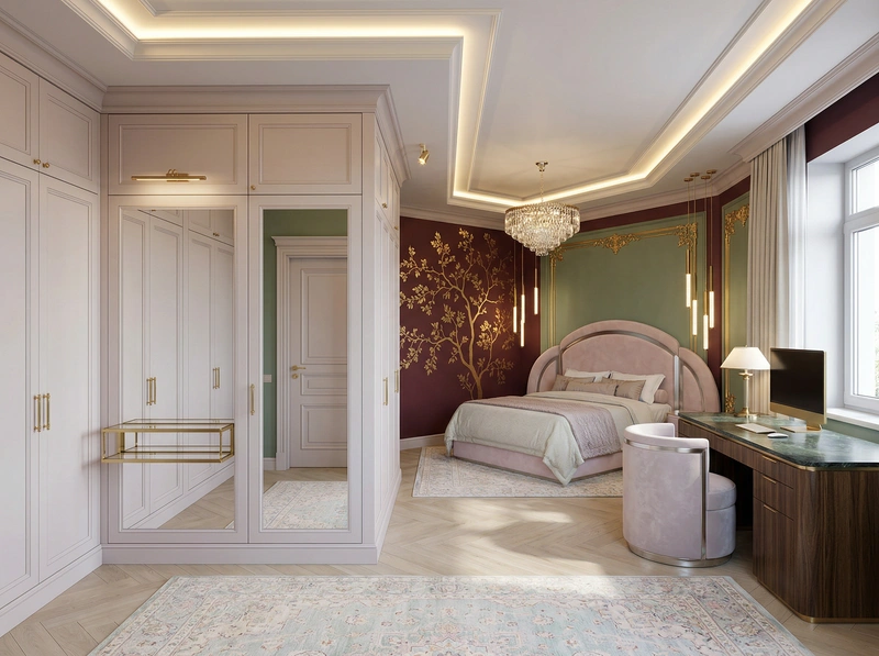 Дизайн интерьера в стиле Неоклассика — Спальня от нейросети RoomGPT