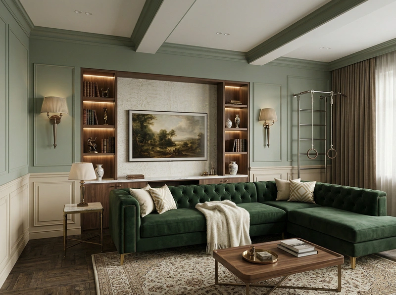 Дизайн интерьера в стиле Классика — Гостиная от нейросети RoomGPT
