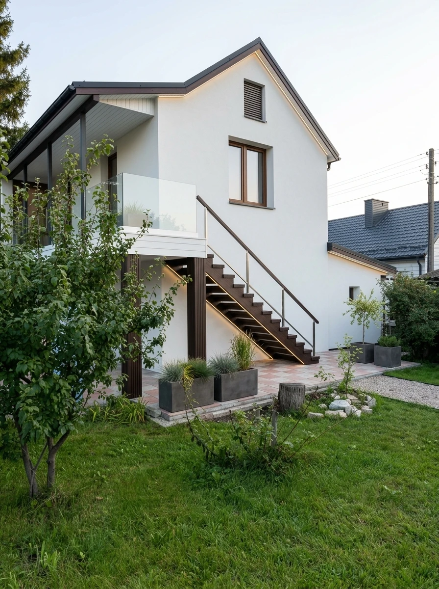Дизайн фасада в стиле Сканди — фото от нейросети RoomGPT