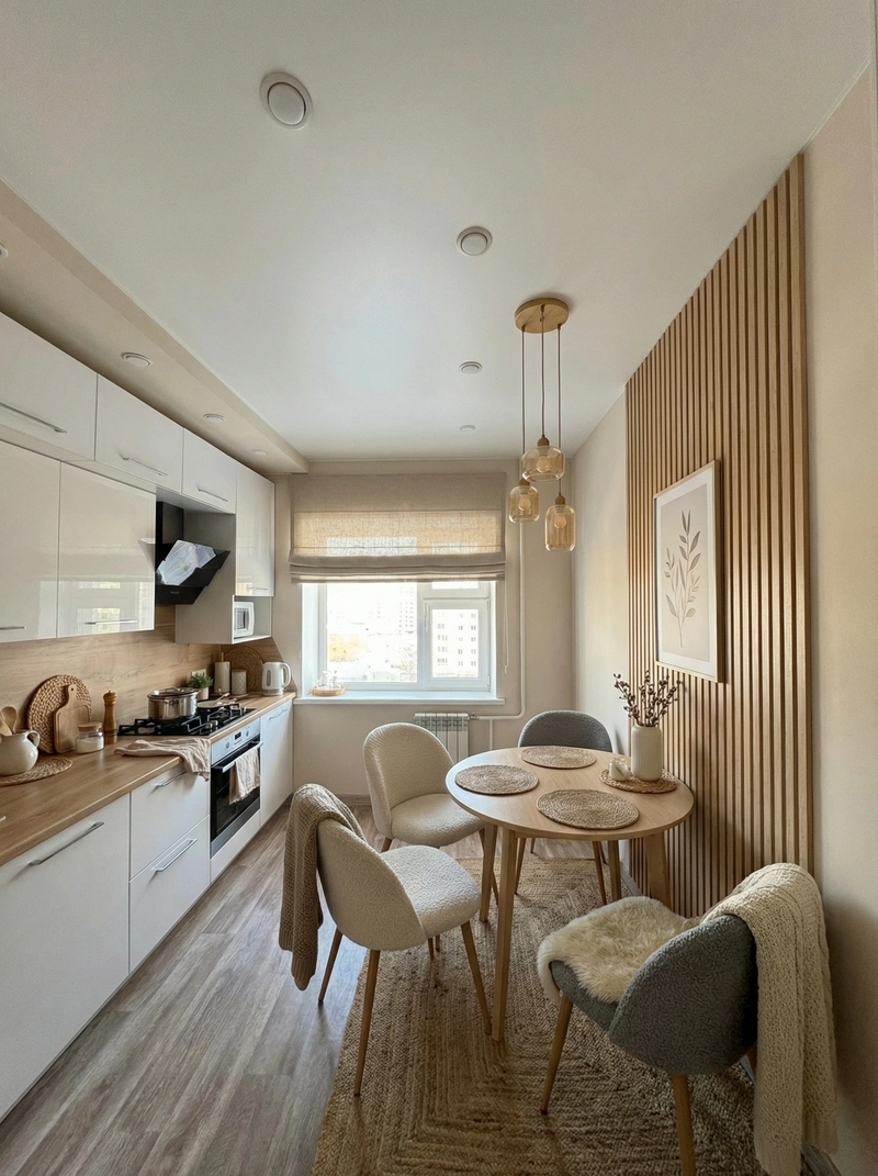 Дизайн интерьера в стиле Хюгге — Кухня от нейросети RoomGPT