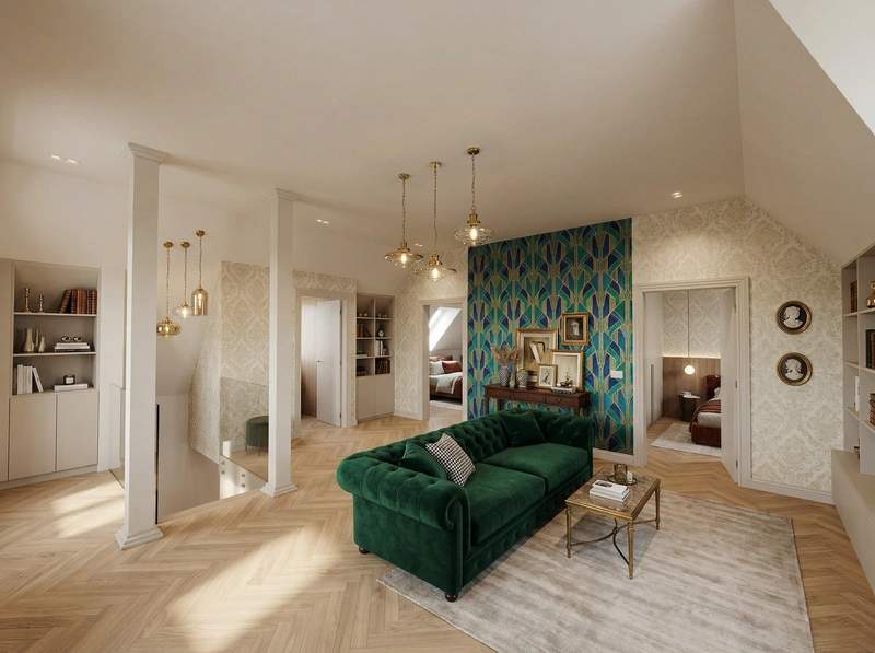 Дизайн интерьера в стиле Классика — Гостиная от нейросети RoomGPT