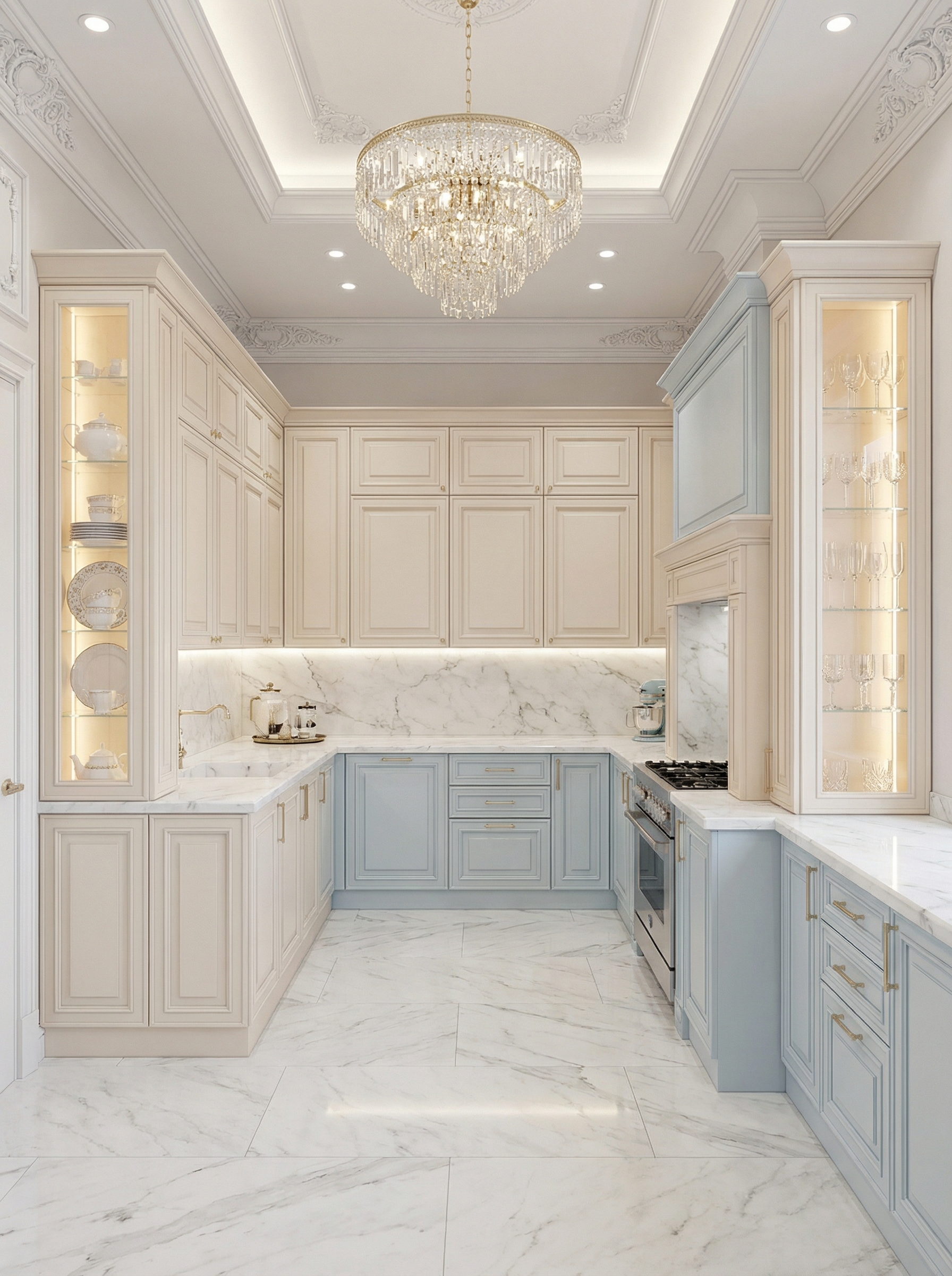 Дизайн кухни в стиле Классика — фото интерьера от нейросети RoomGPT