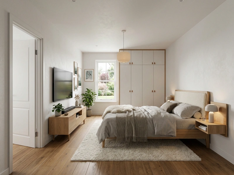 Дизайн интерьера в стиле Хюгге — Спальня от нейросети RoomGPT