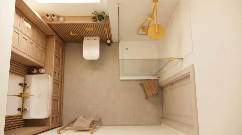 Дизайн интерьера в стиле Хюгге — Ванная от нейросети RoomGPT